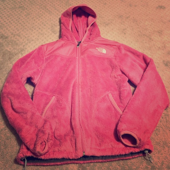 Hot pink north face jacket
