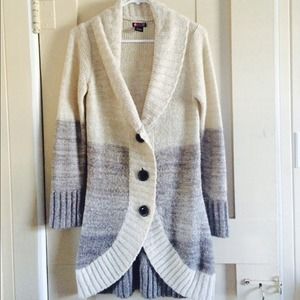 White & Grey Long Sweater size M