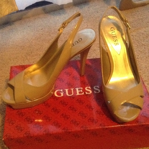 Guess nude sling back pumps! Like new!