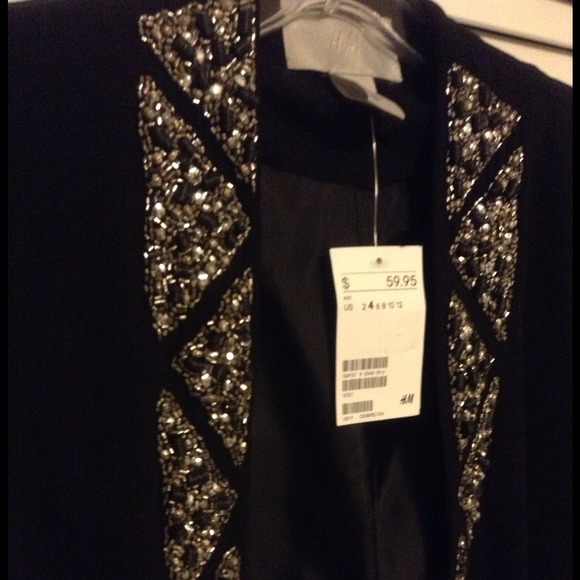 H&M sequin black blazer, small, new with tags - Picture 2 of 4