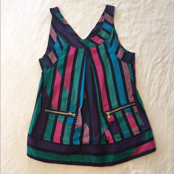 Marc by Marc Jacobs striped zipper detail tank