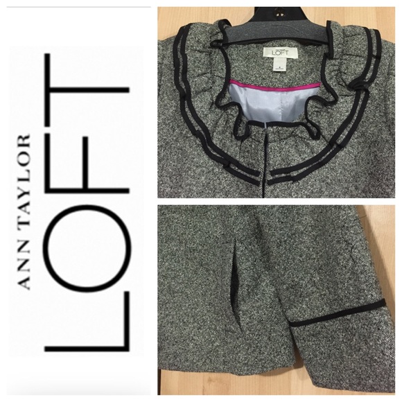 ❌SOLD❌LOFT Ruffled Cropped Blazer / Jacket - Picture 2 of 3