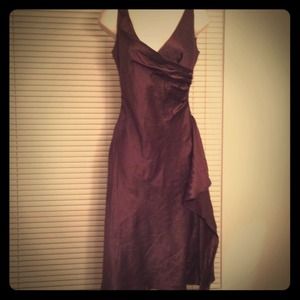 100% Silk Brown Cocktail Dress
