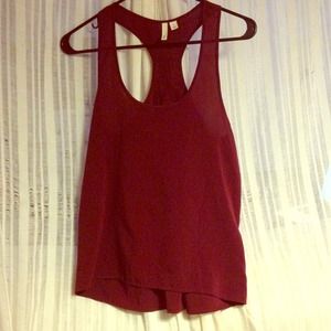 burgundy racerback tank