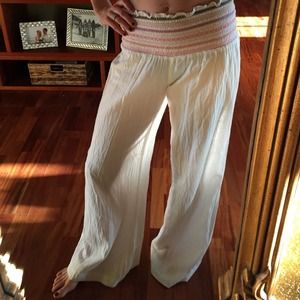 Bebe white linen pants