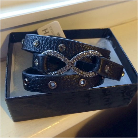 Leather infinity wrap bracelet cuff - Picture 2 of 3
