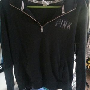 Black VS half-zip with pocket (: