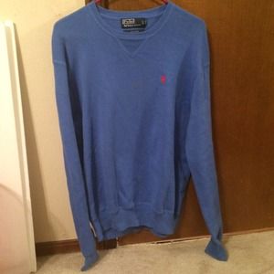 Men's medium light blue polo sweater