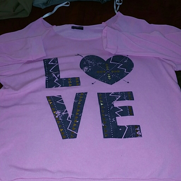 Pink "Love" top  and jeggings bundle for @leoris21
