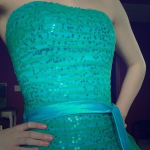 Blue/Green sparkly ballgown