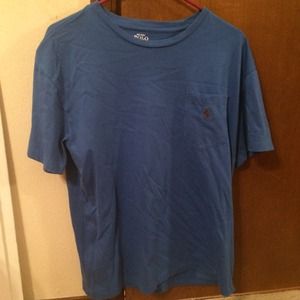 Blue polo pocket tee