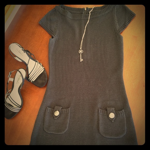 Gray sweater dress