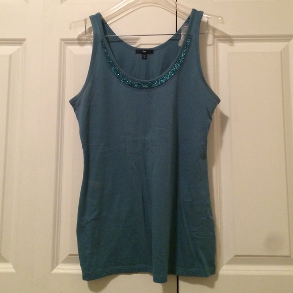 Gap Embellished Tank Top - Muted Teal - size M