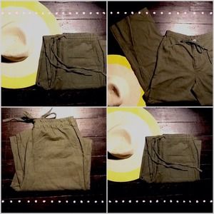 NWOT Chadwicks olive linen pants