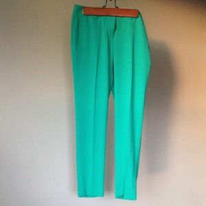 Turquoise Loft Cropped Dress Pants