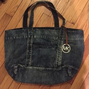 NEVER USED MICHAEL KORS DENIM TOTE