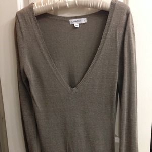 Calvin Klein Linen V-Neck Sweater
