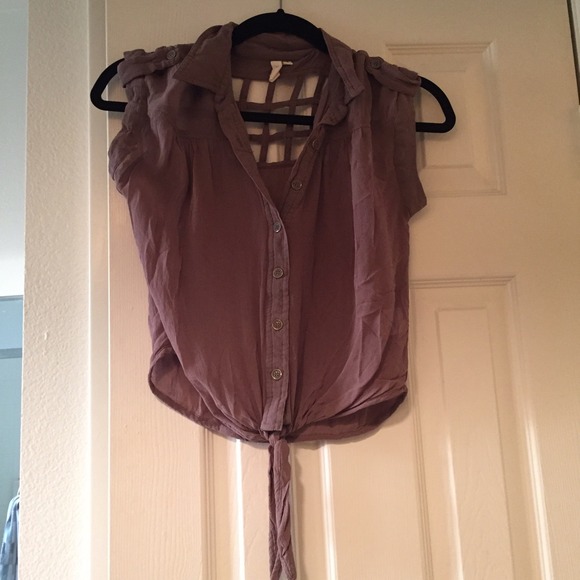 Sheer caged cropped top