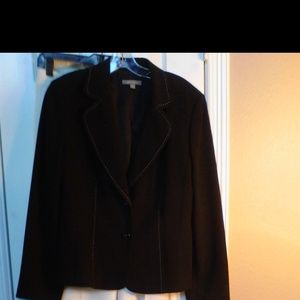 Ann  Taylor suit Black. pant jacket white