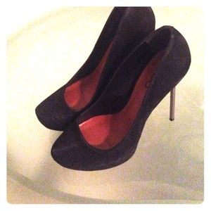 Black suede pumps Euro size 39, but run very small