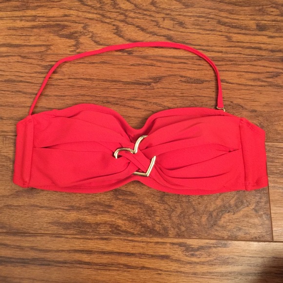 Padded red bikini top