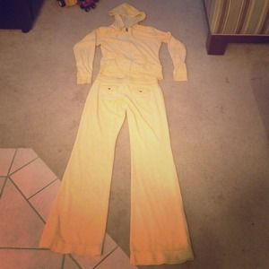 Yellow velour sweatsuit s m