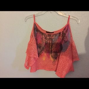 Lace Pink Crop Top