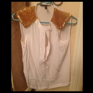 Cream Top with Gold Details by BCBG