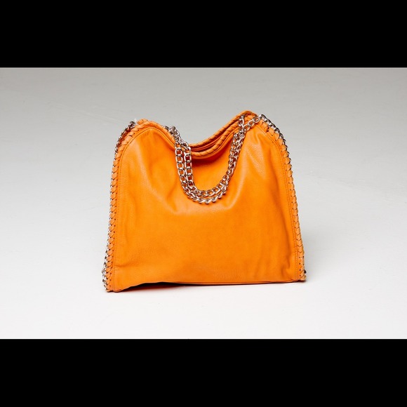 Orange Purse with chain Handle