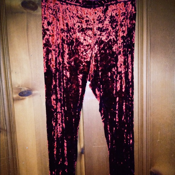 BDG brand crushed wine color velvet leggings
