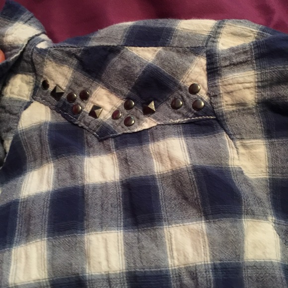 Dark blue plaid shirt - Picture 2 of 4