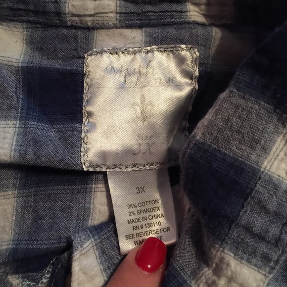 Dark blue plaid shirt - Picture 3 of 4