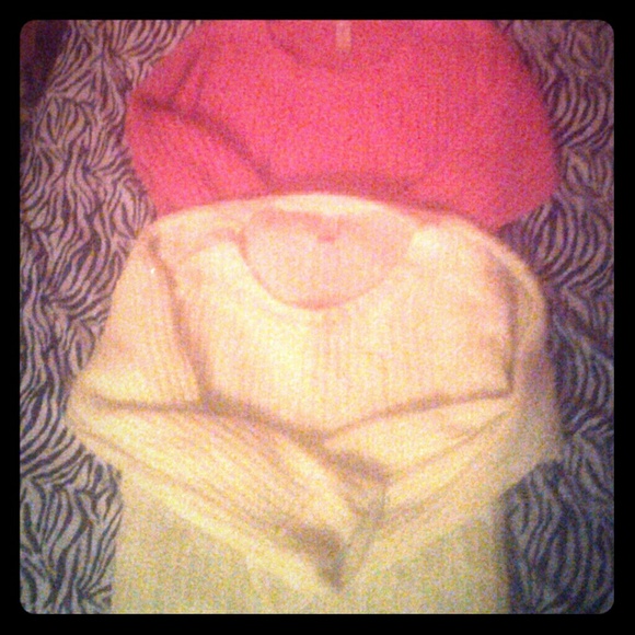 Two bright sweaters
