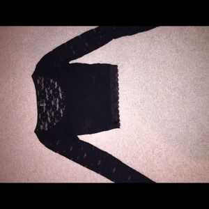 Forever 21 lace black crop top(: