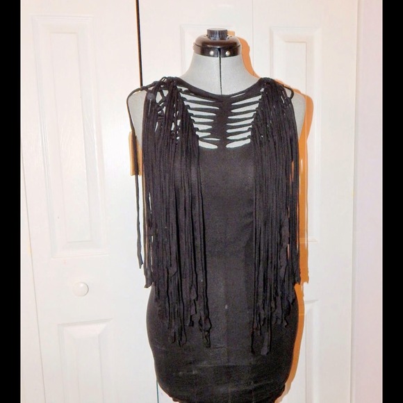 NWTs all saints Liya mini fringe dress
