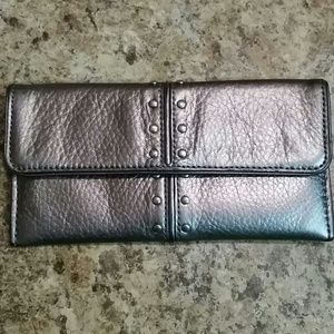 Michael Kors silver leather wallet
