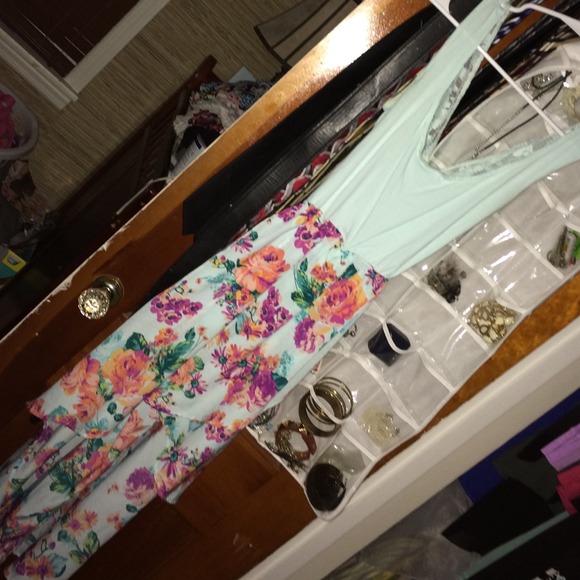 Lace cross back hi-lo dress