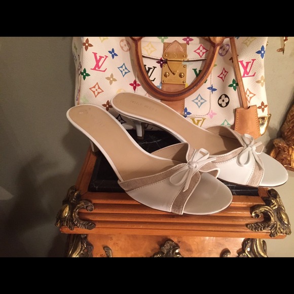 Nine West white sandals