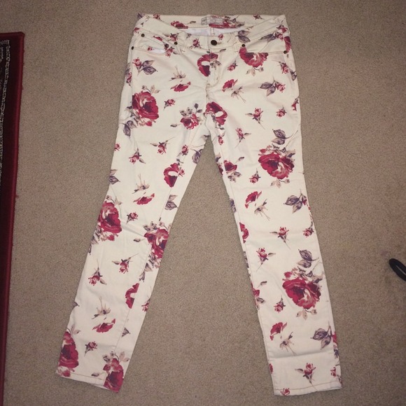 Free People Floral Jeans