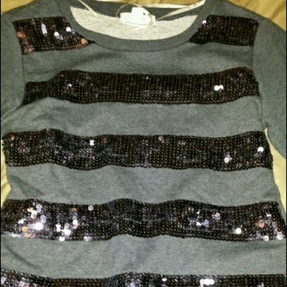 Sequin stripped shirt/sweater