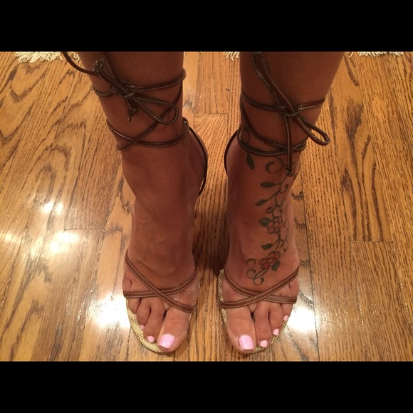 Charles David brown wraparound shoes