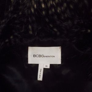 Bcbg fur vest.  Black and white.