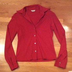 PAUL SMITH red long-sleeve blouse