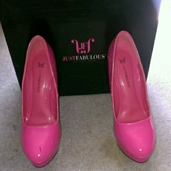 Hot pink pumps.