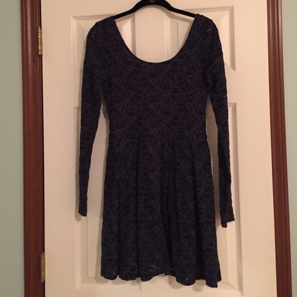 Navy lace free people dress