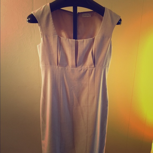 Calvin Klein beige sheath dress