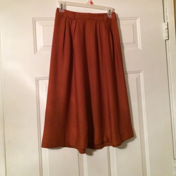 Dark orange long skirt