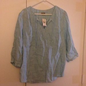 J.Jill green white shirt