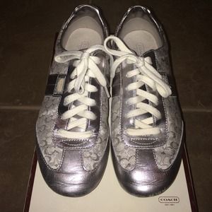 Silver Coach Joss Sneakers Size 9