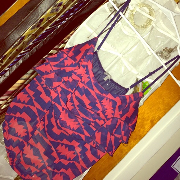 Red and blue crop top